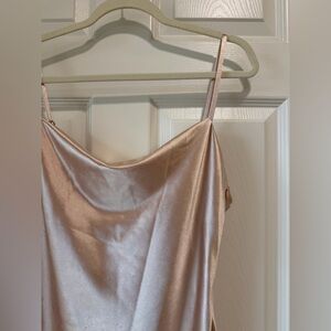 Pink Satin Slip Dress